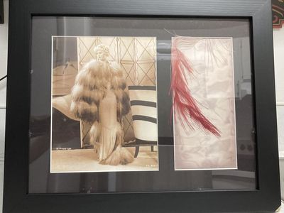Lucille Ball Lithograph with Costume Feather from 1935 "Roberta" - Framed