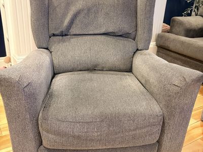 Gray Fabric Pushback Recliner