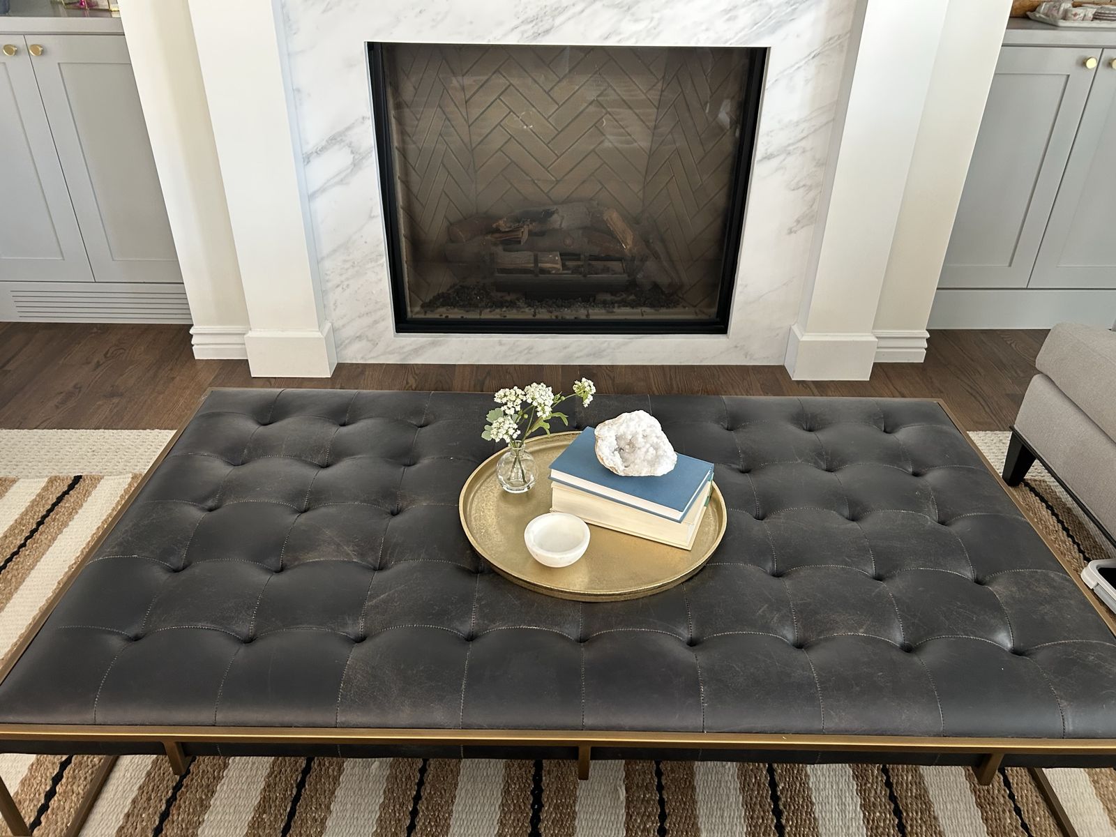 Gorgeous Tufted Leather Ottoman Coffee Table
