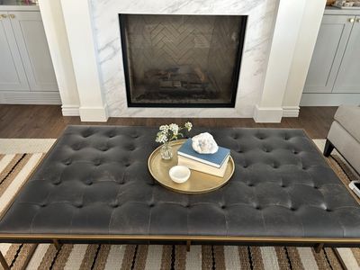Gorgeous Tufted Leather Ottoman Coffee Table