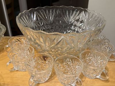 Vintage Pressed Glass Serving Set Collection