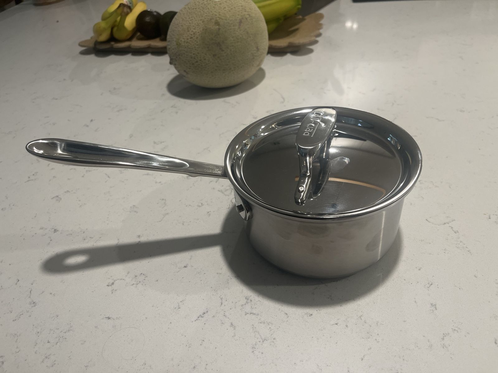 All-Clad D3 Stainless Steel 2QT Saucepan with Lid - Damaged Rim