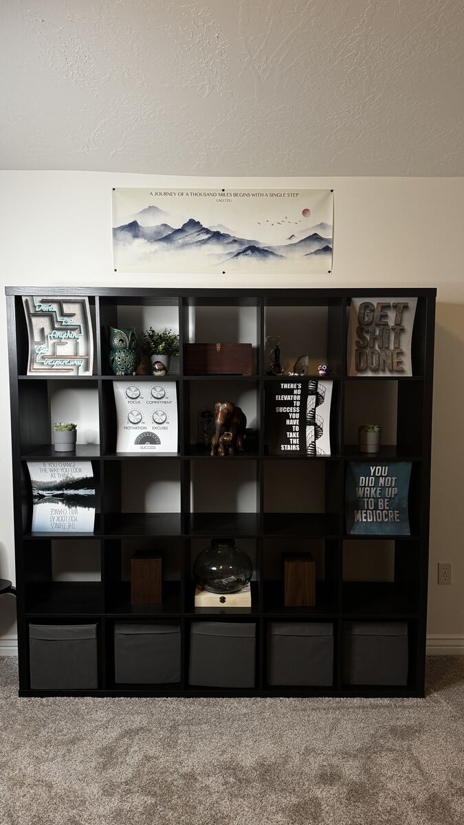 5x5 Cube Shelf - Black/Brown