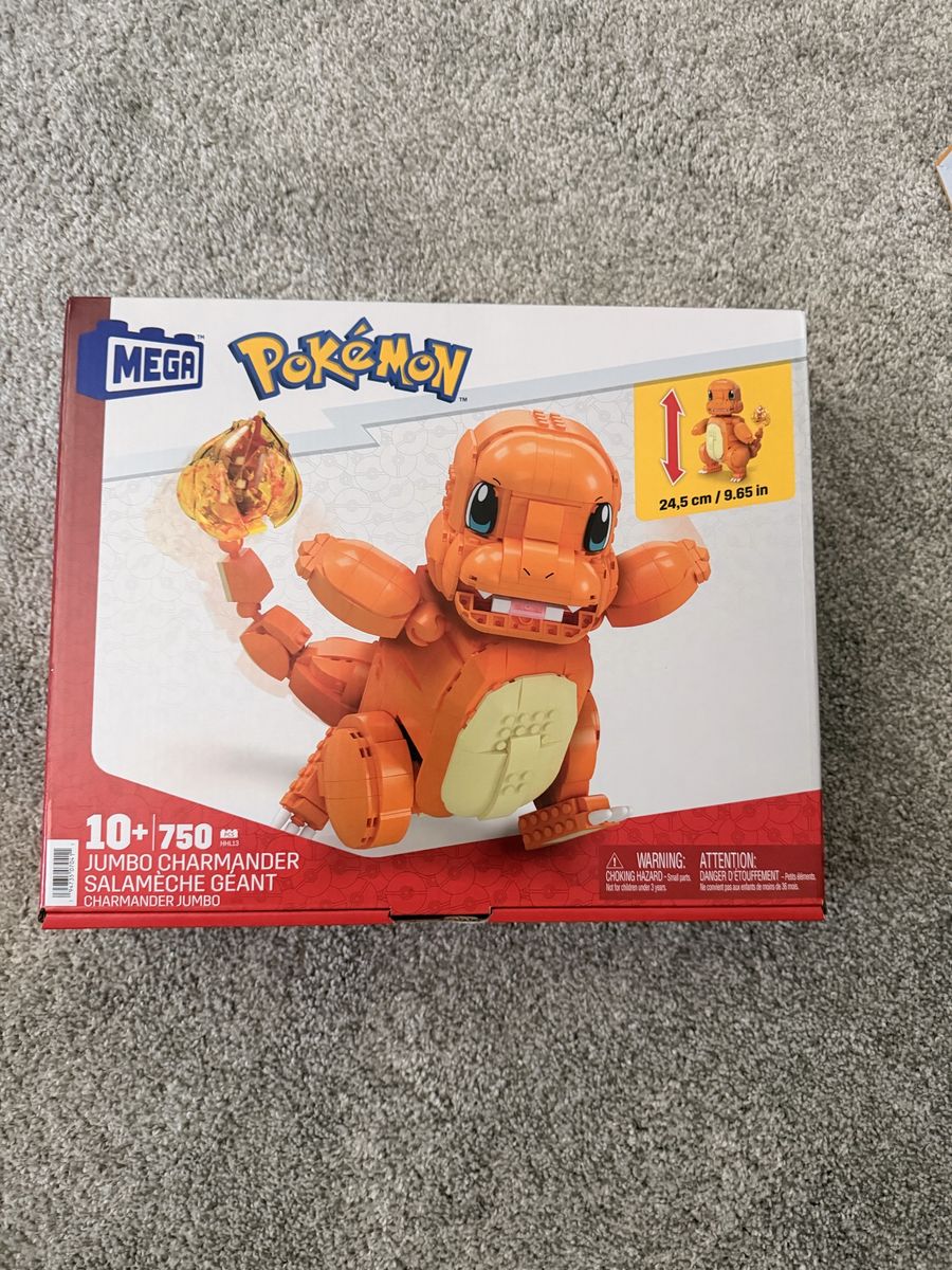 MEGA Pokémon Jumbo Charmander 750 Piece Building Set 9.65 in HHL13