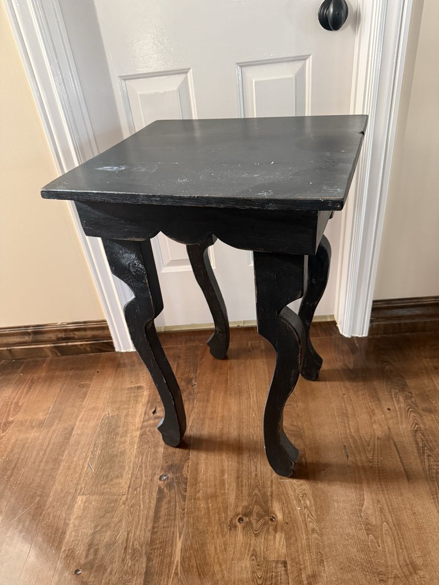 Tall black end table nightstand 30” t 18 d 20.5 l