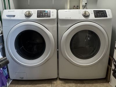 Samsung Front Load Washer & Electric Dryer Set - White