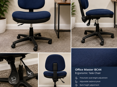 Office Master BC44 Ergonomic Task Chair – Navy Blue – Excellent Condition