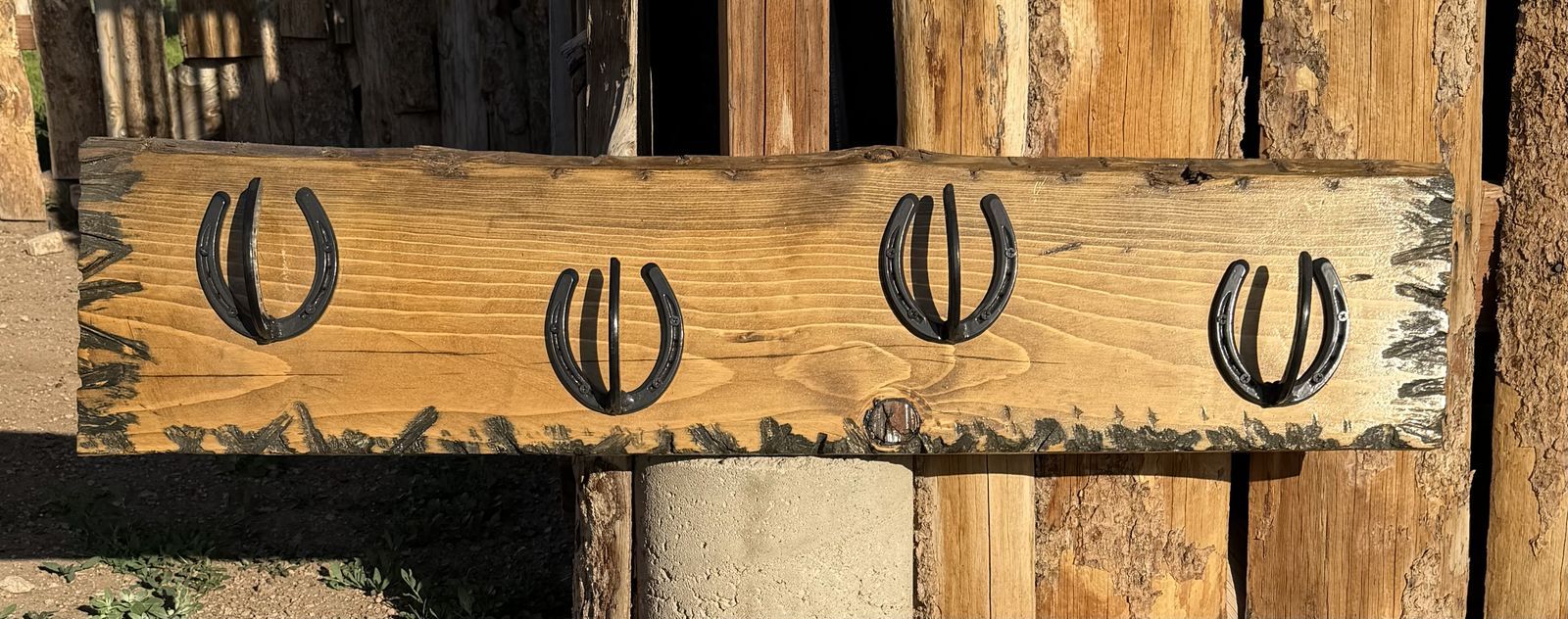 Rustic Horseshoe Coat Rack