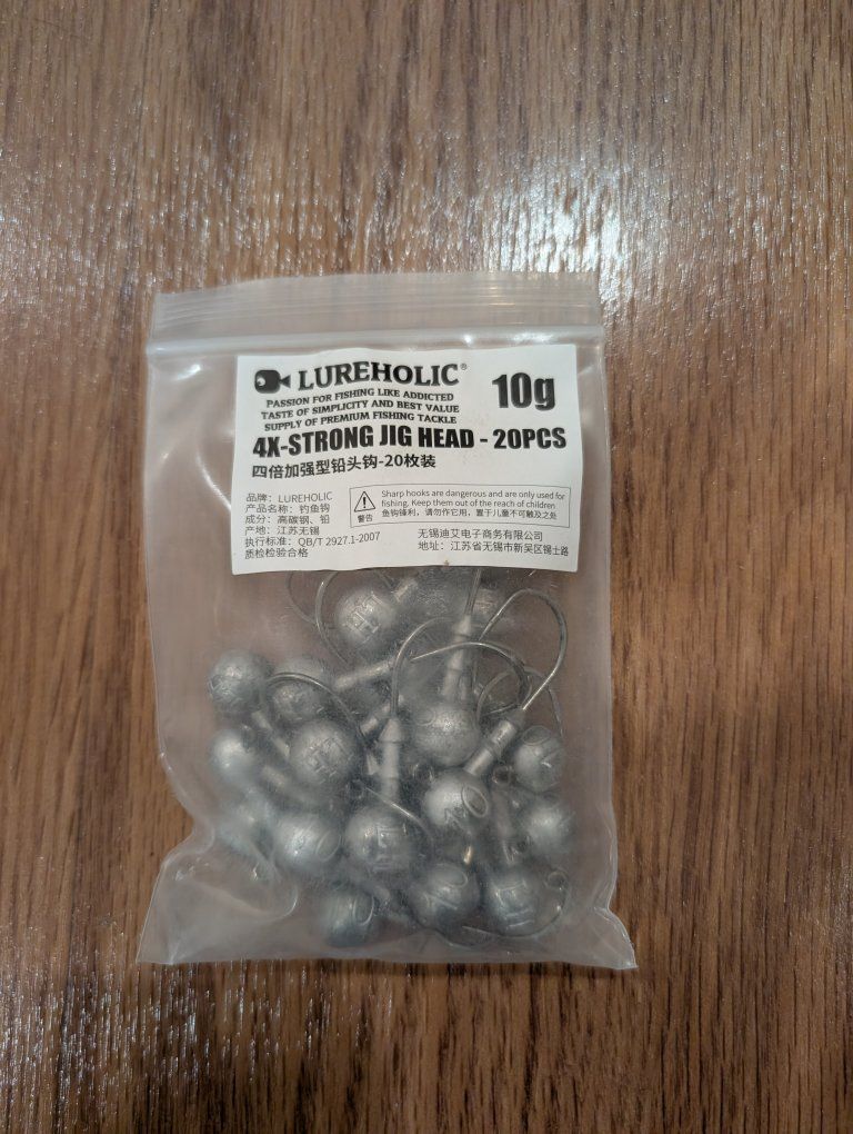LUREHOLIC 4X-STRONG Jig Heads - 20pcs, 10g - Premium Fishing Tackle