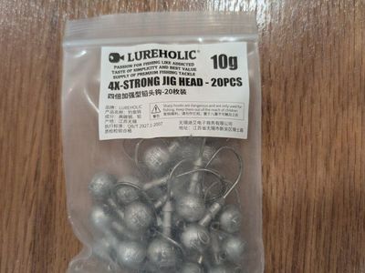 LUREHOLIC 4X-STRONG Jig Heads - 20pcs, 10g - Premium Fishing Tackle