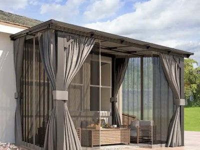 10x8 FT Hardtop Gazebo/Awning/Pergola/Deck Cover
