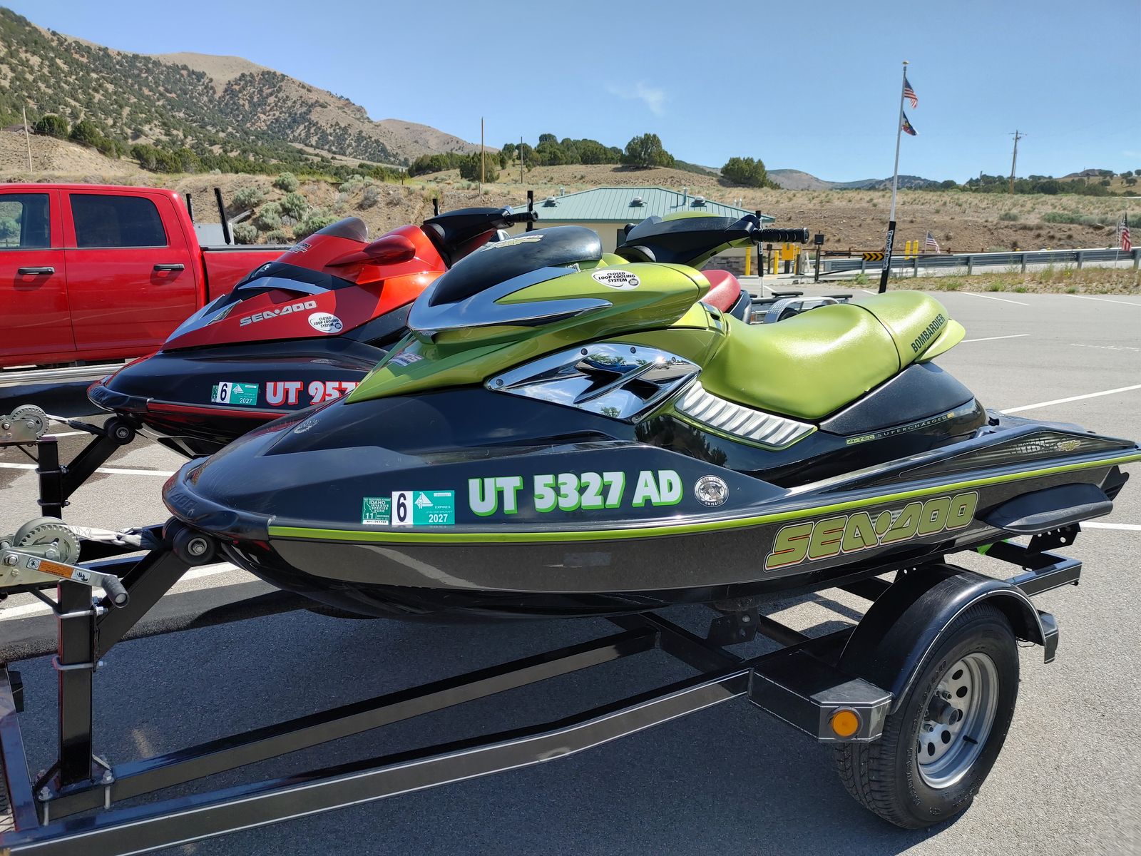 2 Seadoo wave runners " SUPERCHARGED" & Trailer