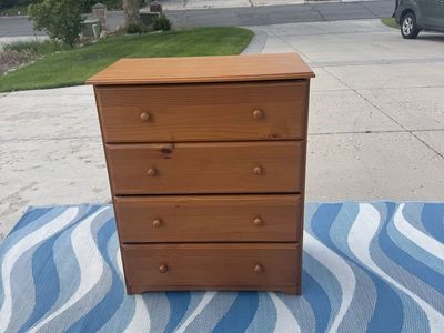 Brown 4 Drawer Wooden Dresser