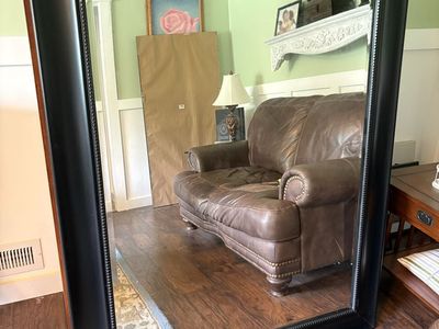 Mirror with black frame
