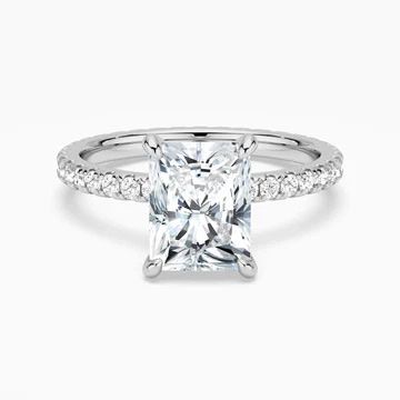 MSBLUE 3 Carat Radiant Cut Moissanite Engagement Ring Size 7