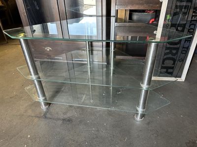 Glass Metal Corner TV Stand