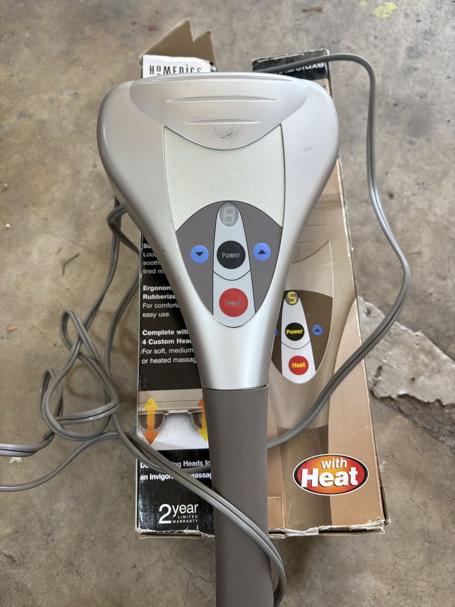 HoMedics Percussion Action Massager with Heat - Dual Pivoting Heads, Ergonomic Design