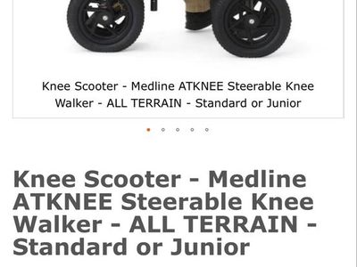 Medline ATKNEE All Terrain Knee Walker Scooter - Standard Size - 350 lbs Weight