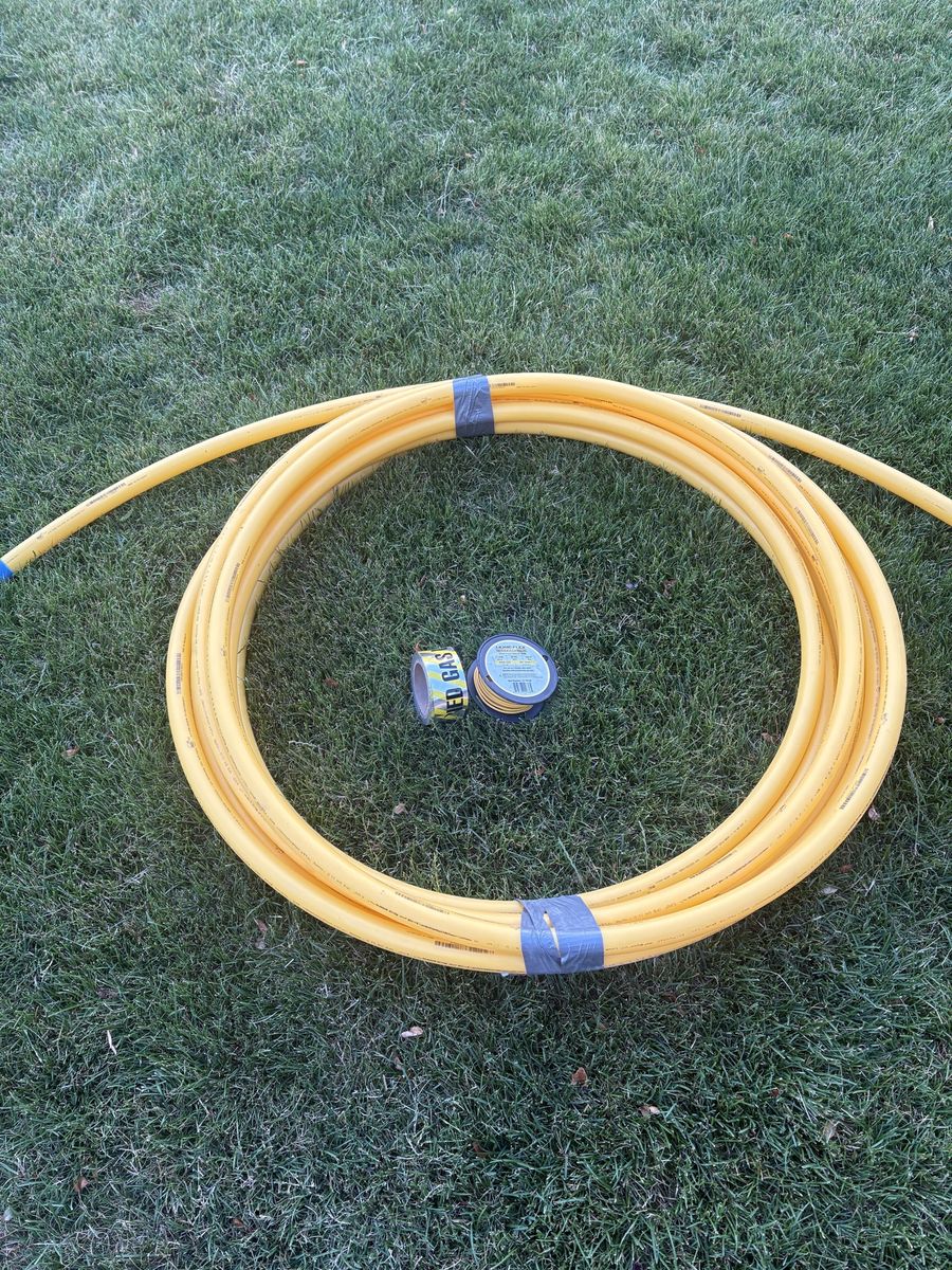 1” gas tubing, tracer wire, tape