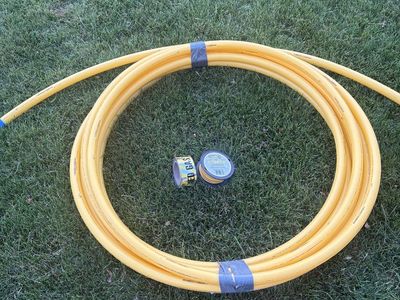 1” gas tubing, tracer wire, tape