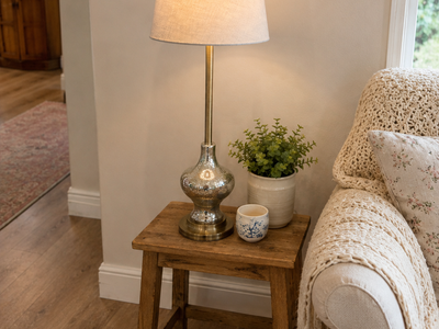 Tall Mercury Glass Table Lamp