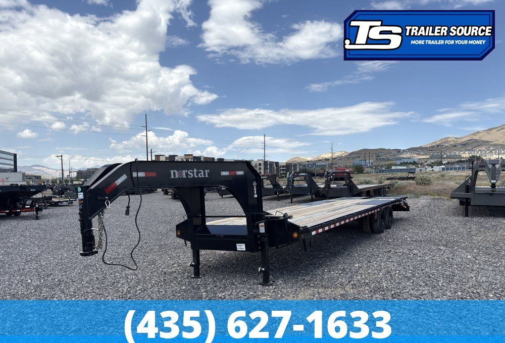8.5x32 Norstar Iron Bull FXG Gooseneck Equipment Trailer - 22K GVWR - Max Ramps, Spare Tire