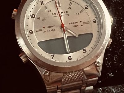Coleman Analog-Digital Steel Watch with Silver Dial and Metal Bracelet
