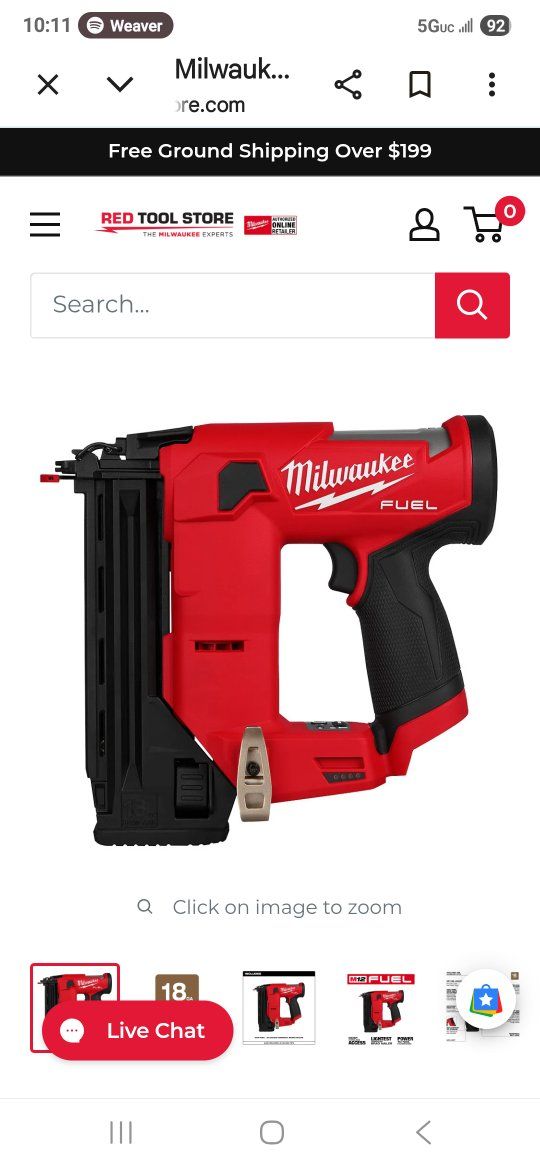 Milwaukee FUEL M12 18-Gauge Cordless Brad Nailer - Tool Only