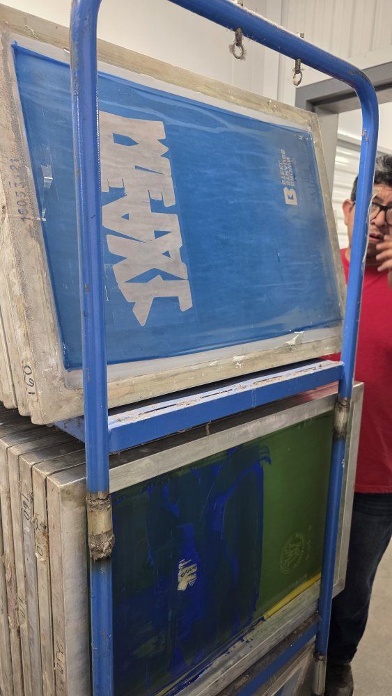 Large Lot of Used Screen Printing Screens - Various Sizes & Mesh Counts