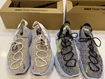 2 pairs Nike Space Hippie 04 Grey Volt and sail white astronomy blue Men's 10.5