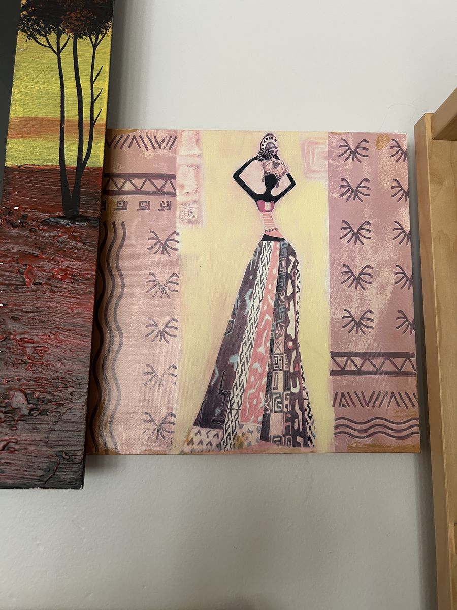 Set of 2 African-Inspired Canvas Wall Art Pieces