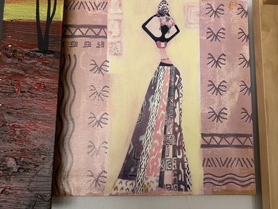 Set of 2 African-Inspired Canvas Wall Art Pieces