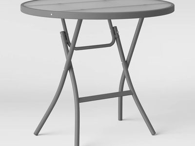 NEW 32" Patio Bistro Table - Clear/Gray