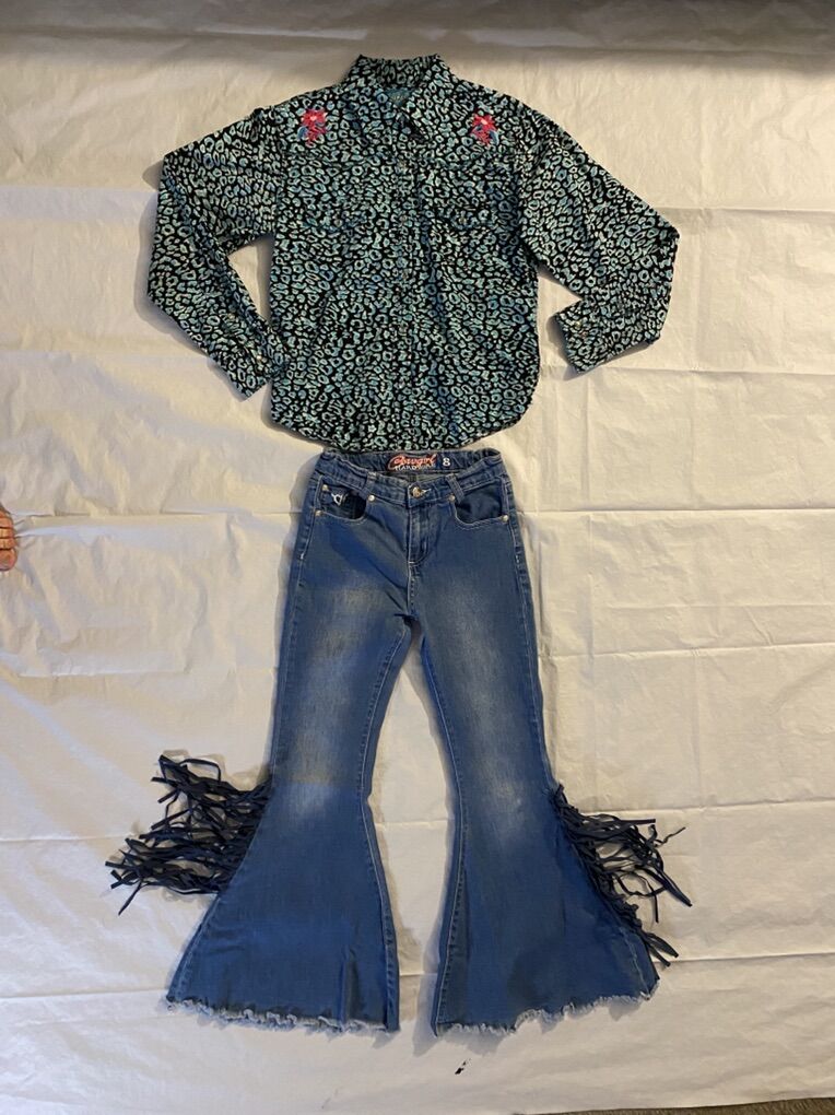 Cowgirl Hardware Western Pearl Snap & Flare Jeans