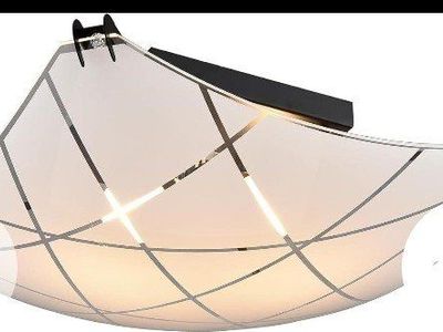 Modern LED Ceiling Light Dimmable Flush Mount Fixture with Retractable Shade (NEW)