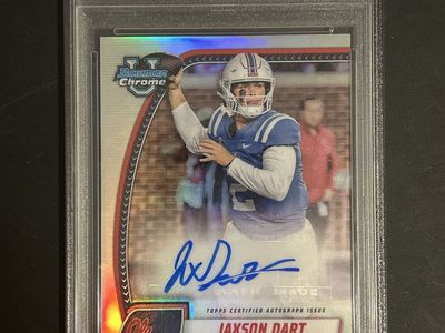 Jaxson dart signed bowman u chrome card psa 9 /299
