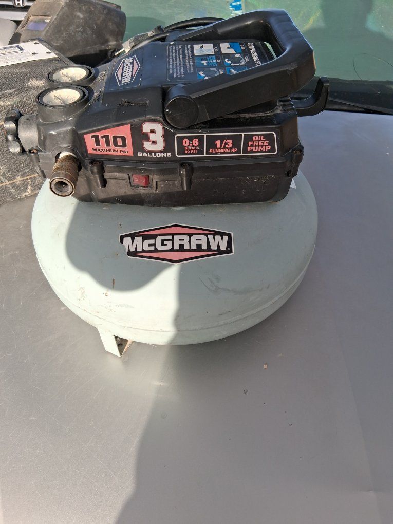 McGRAW 3 Gallon 110 PSI Oil-Free Air Compressor, 1/3 HP