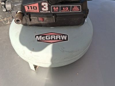 McGRAW 3 Gallon 110 PSI Oil-Free Air Compressor, 1/3 HP