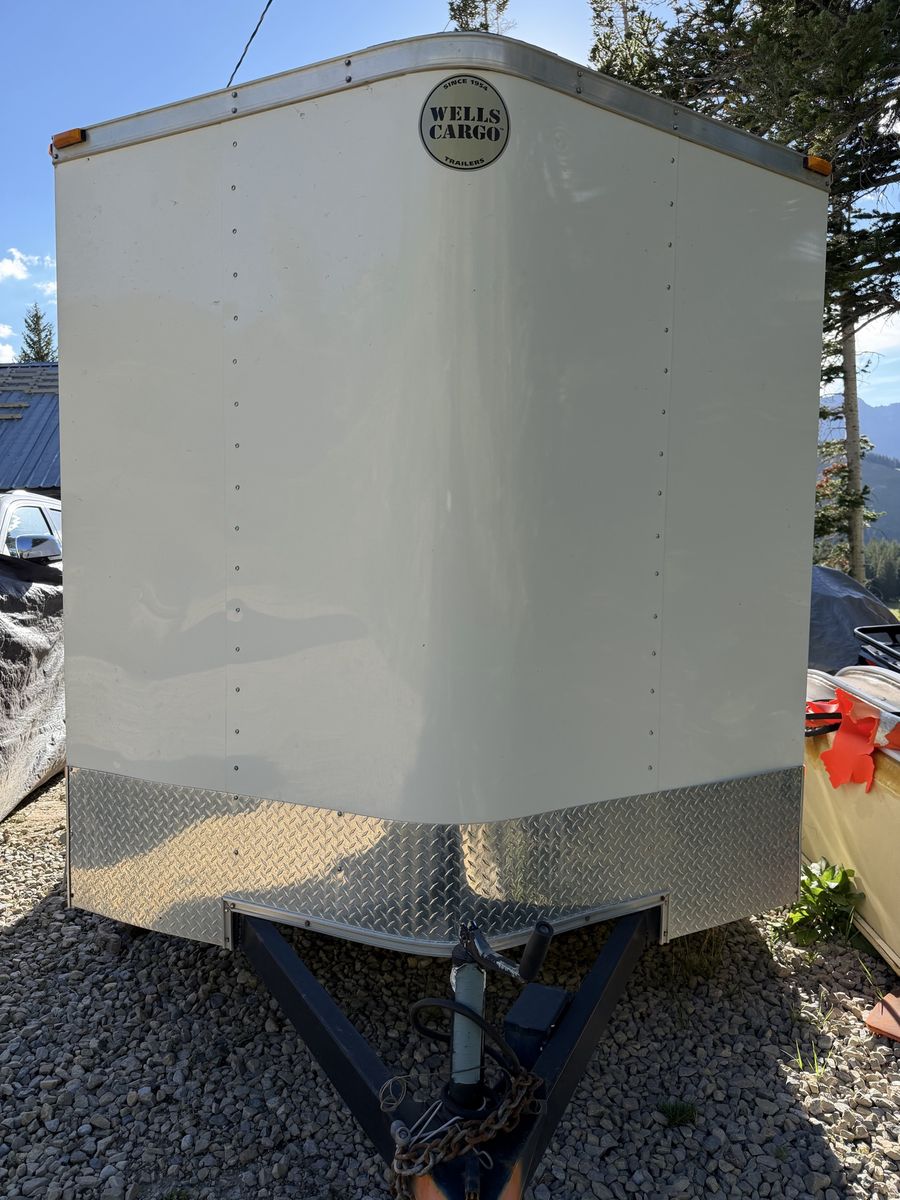Wells Cargo Enclosed Trailer - White Tandem Axle Cargo Hauler