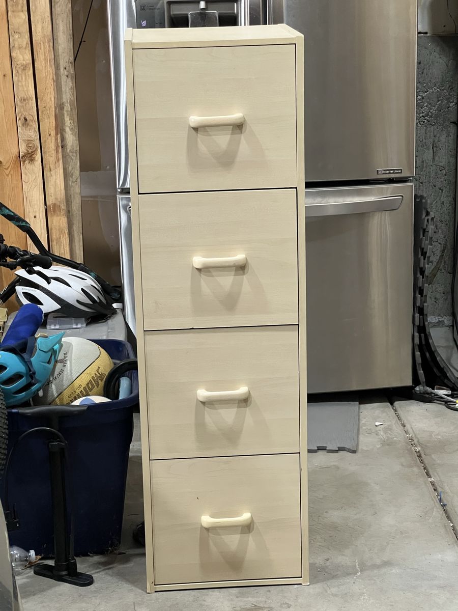 Light Wood Tone 4-Drawer Vertical Storage File Cabinet
