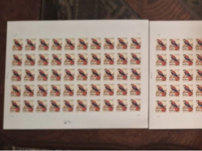 Three Sheets of 50 American Kestrel 1-Cent Stamps. 150 Total. Self-Adhesive Postage Stamps.