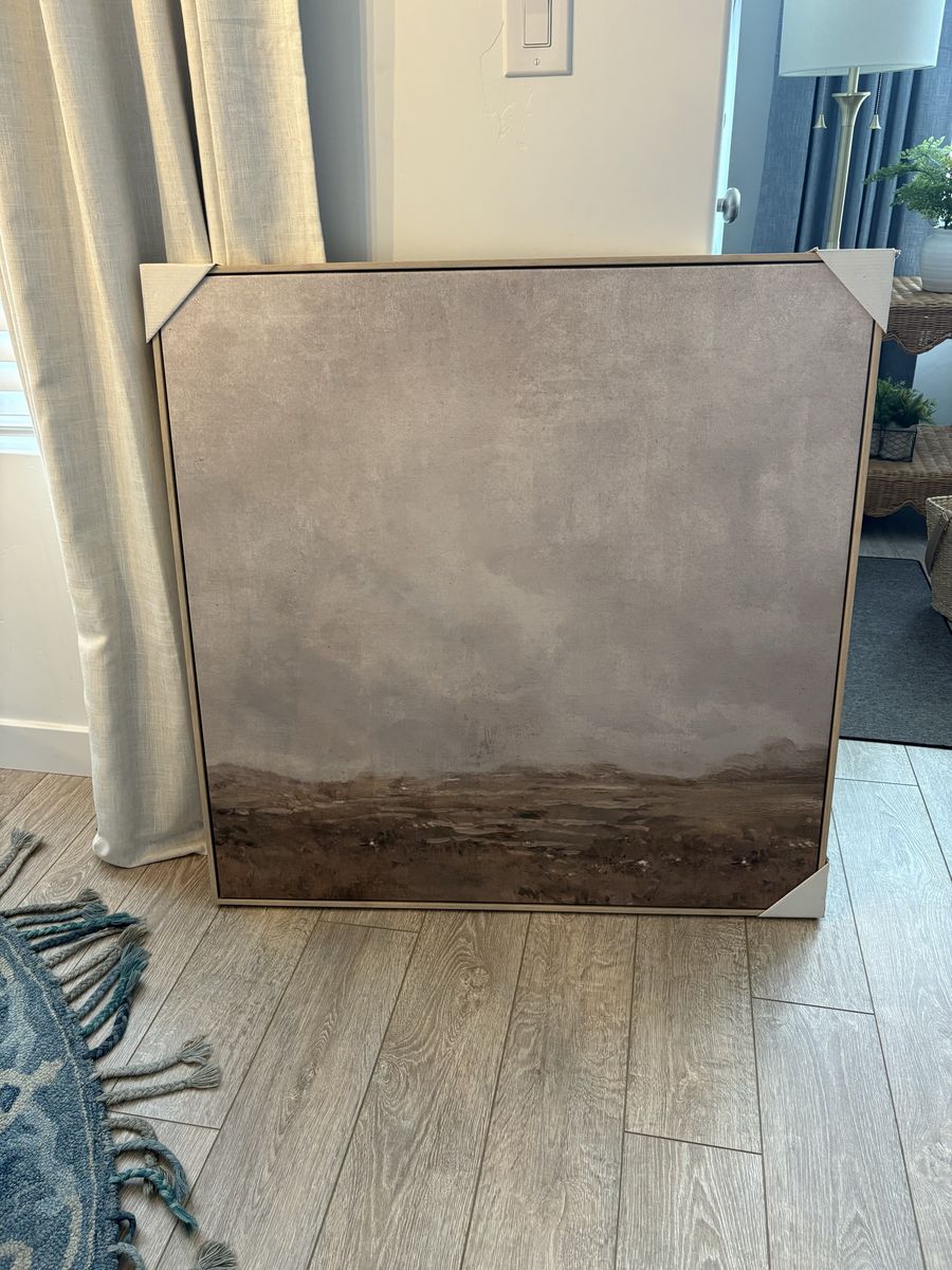 Threshold Studio McGee Framed Printed Canvas 36" x 36" Neutral Landscape Art