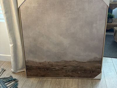 Threshold Studio McGee Framed Printed Canvas 36" x 36" Neutral Landscape Art