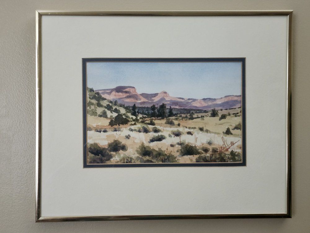 Wallace Lee Original Watercolor Painting "Wilson Peak" Framed