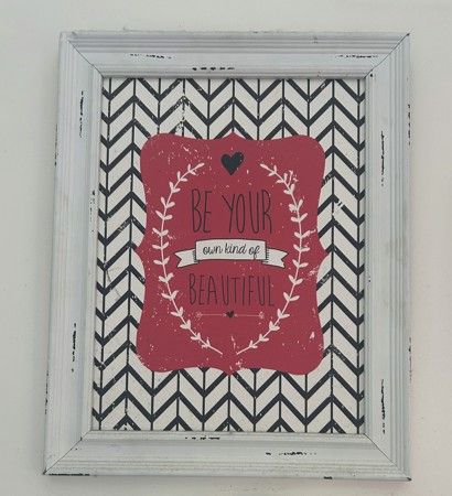 Shabby Chic Framed “Be Your Own Kind of Beautiful” Art