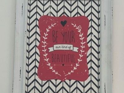 Shabby Chic Framed “Be Your Own Kind of Beautiful” Art