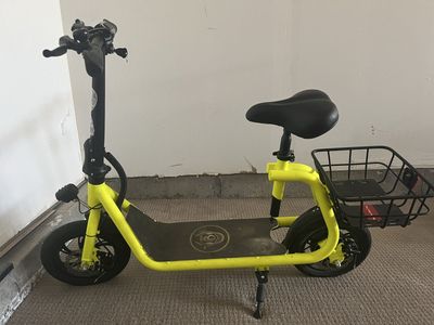 Electric Scooter with basket Yellow