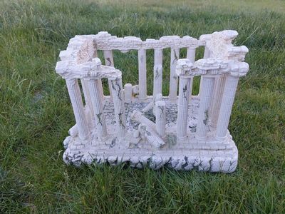 Ancient Roman Column Ruin Aquarium Ornament -15" x 10" x 10" Fish Tank Decoration