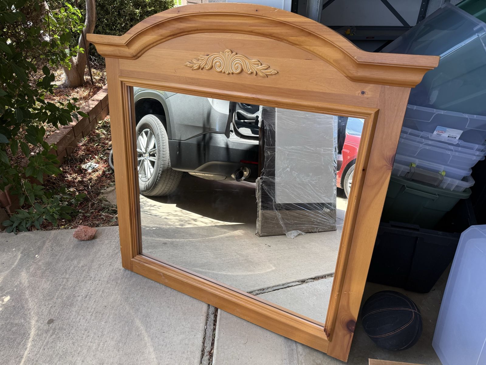 Wooden framed mirror