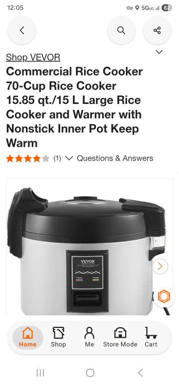 Rice Cooker vevor NEW 15.85qt